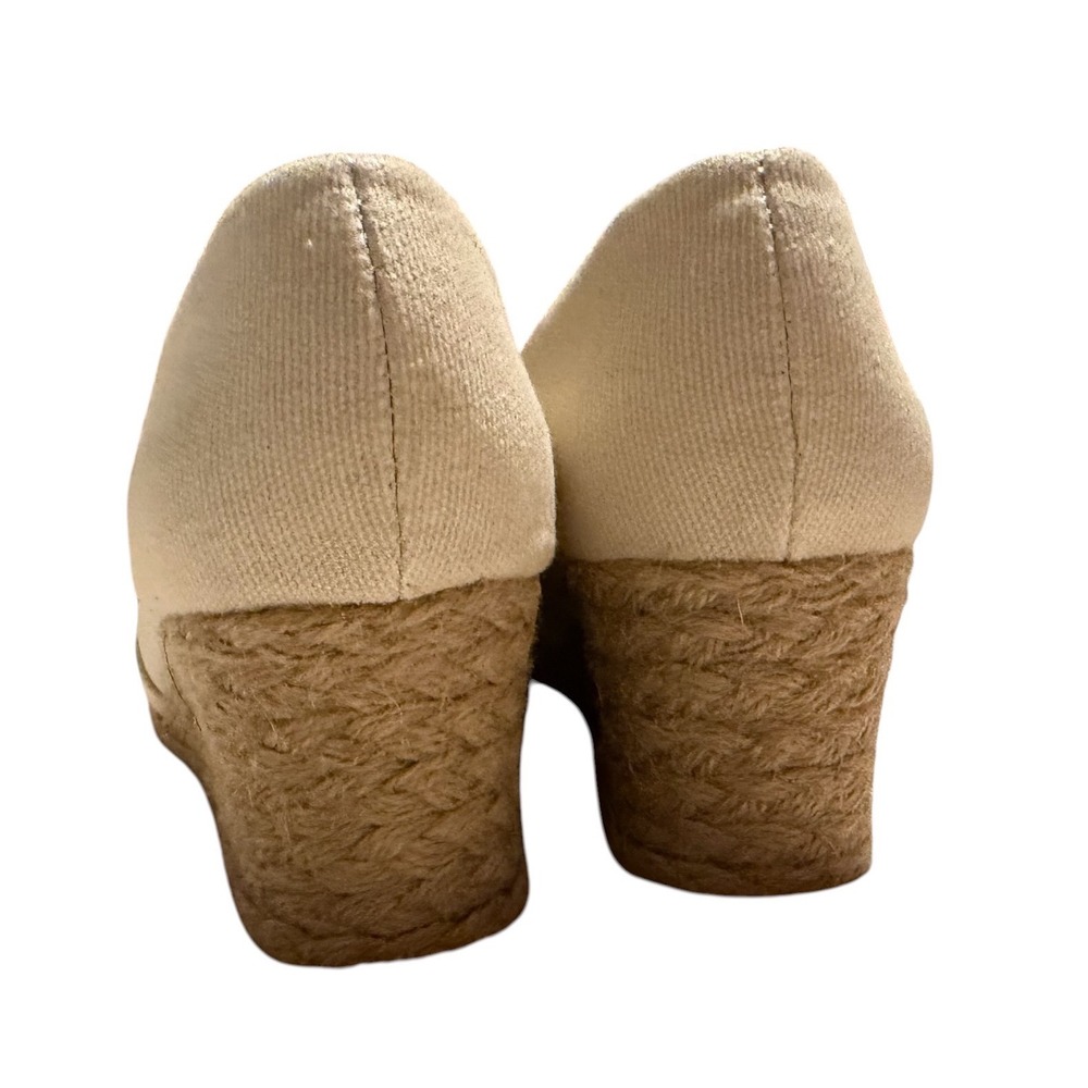 Adrienne Vittadini Bailee Beige Canvas Espadrille Wedge Sandals Womens 6.5M - Picture 5 of 12